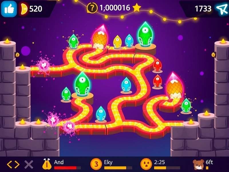 Jalebi Wizard gameplay screenshot showing colorful jalebis and magical effects